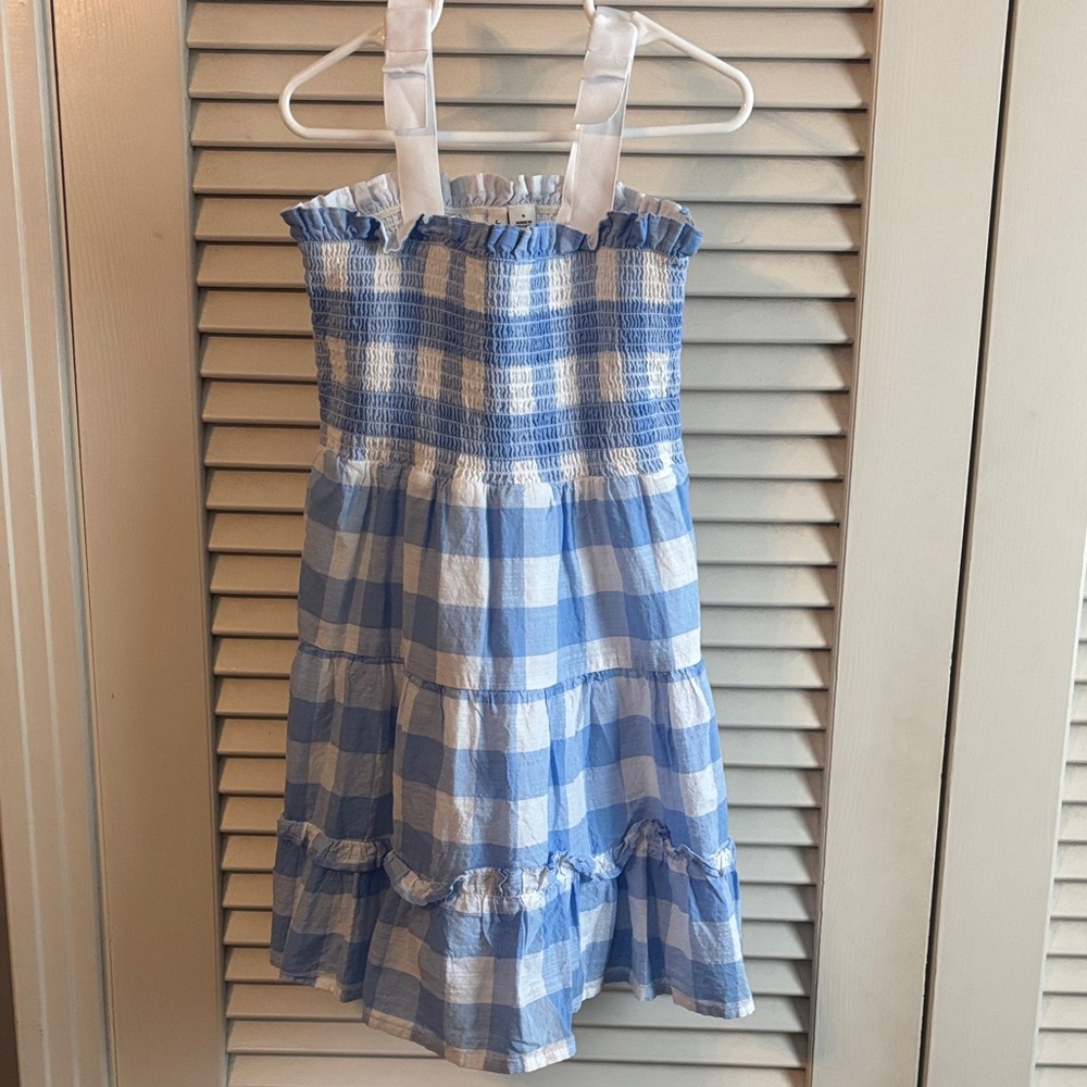 Janie and Jack Light Blue and White gingham Dress